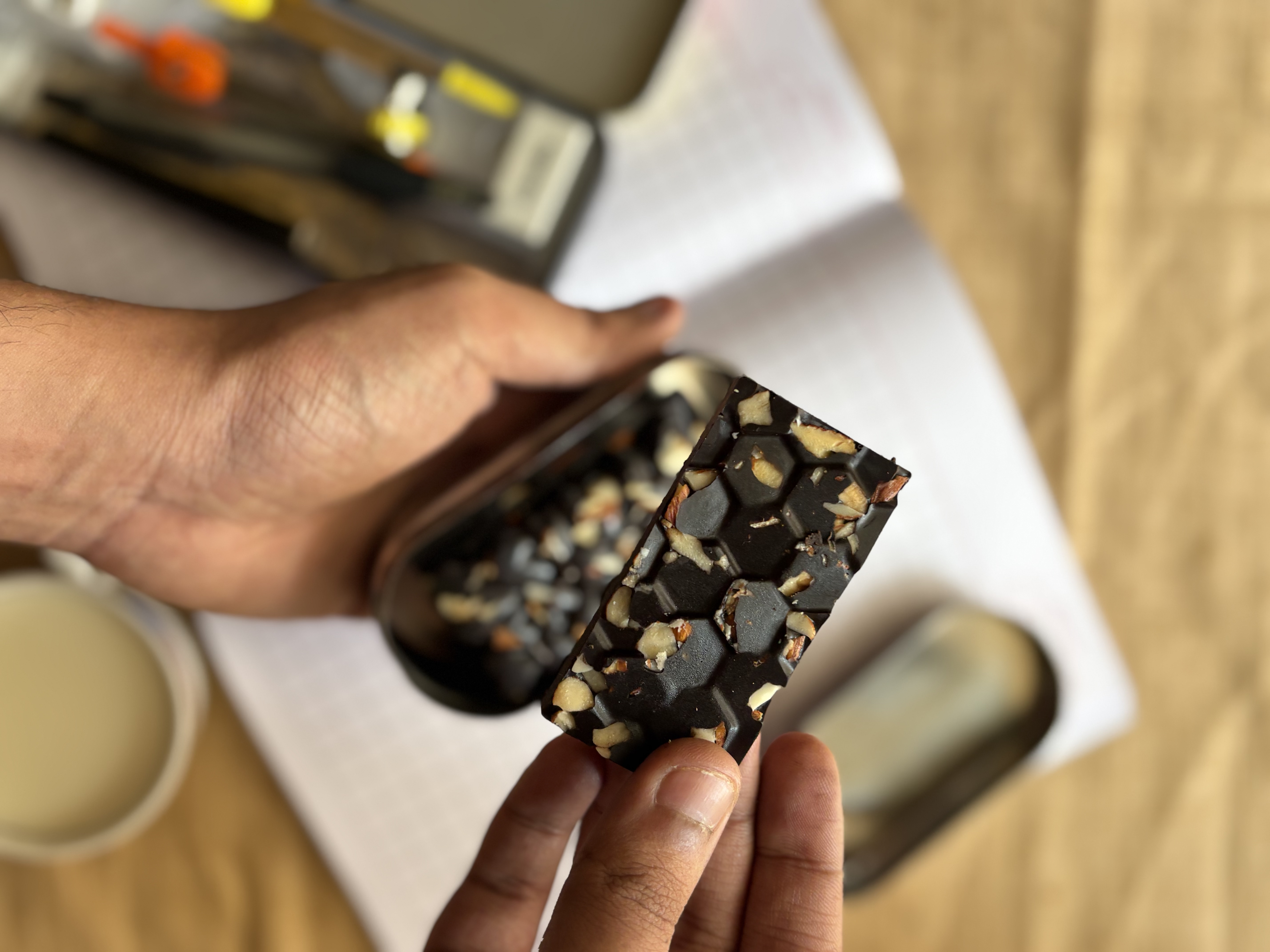 Dark Chocolate Almond Bars, second angle